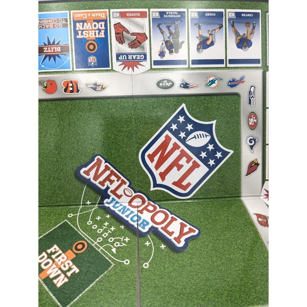 NFL-OPOLY Junior Game Replacement Board And Instructions - Picture 2 of 8